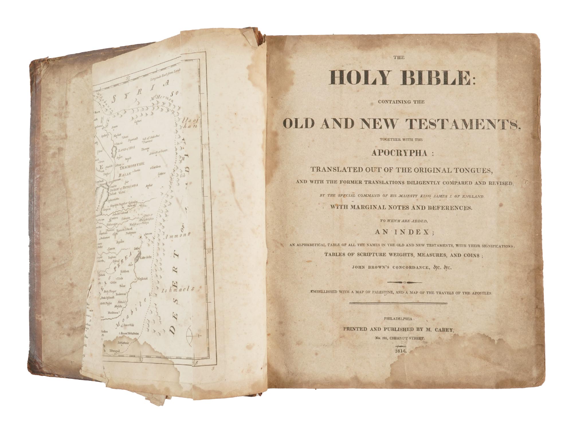 ANTIQUE 1814 HOLY BIBLE EDITION BY MATHEW CAREY PIC-6